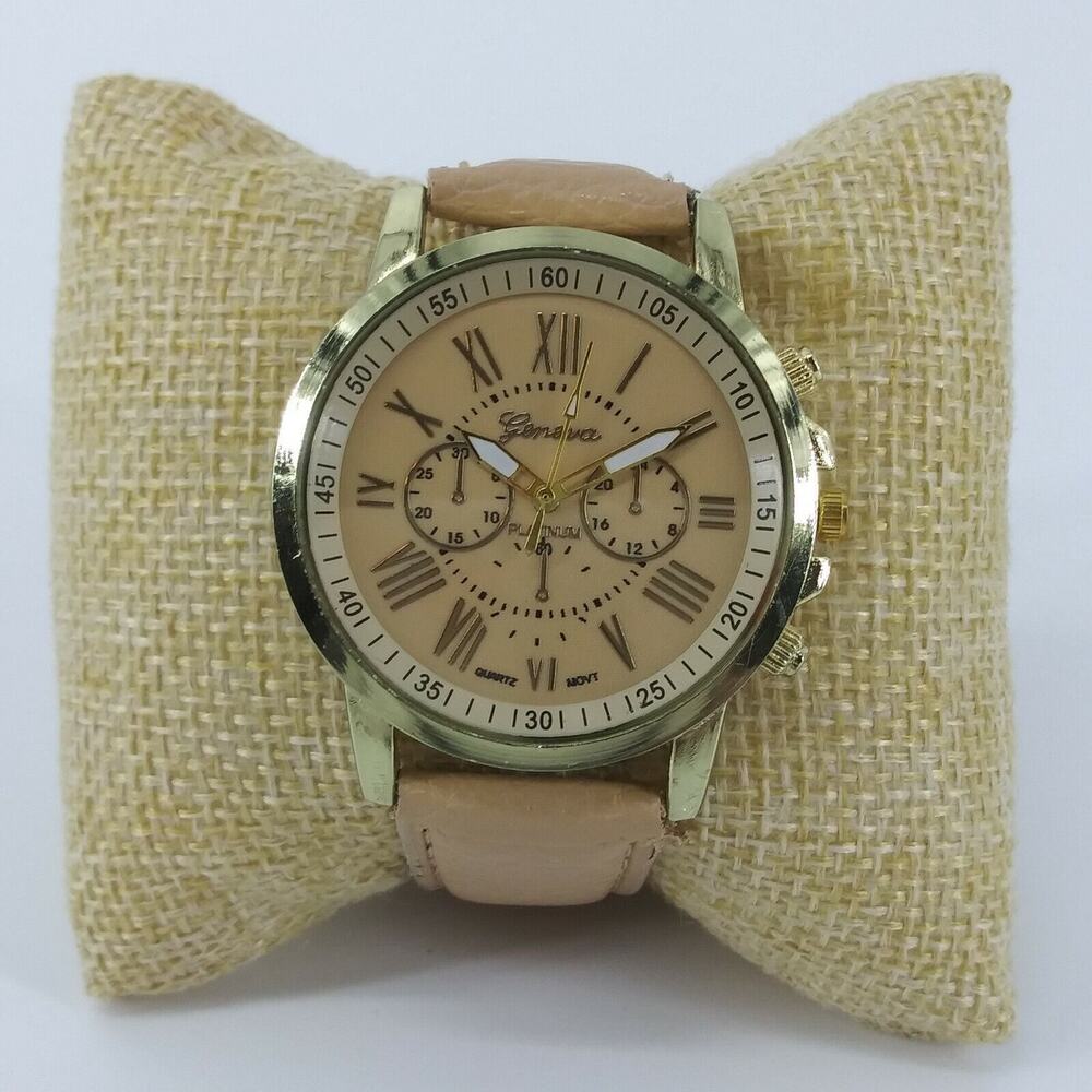 Geneva Womens Wristwatch Watch Platinum Faux Chronological